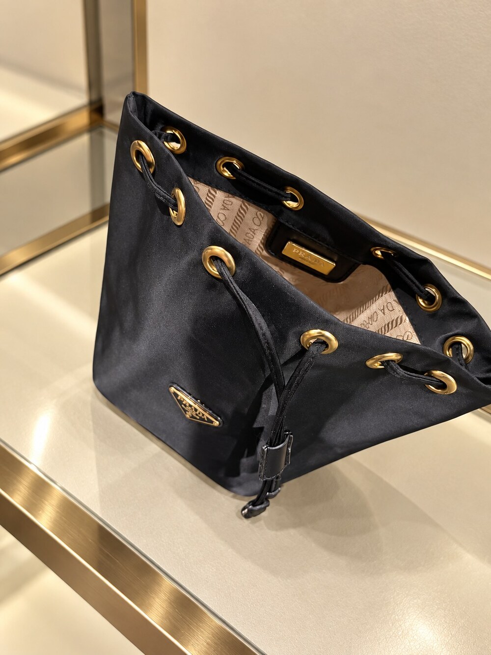Prada Black Drawstring Makeup Bag | Makeup Organizer - Picture 6 of 6